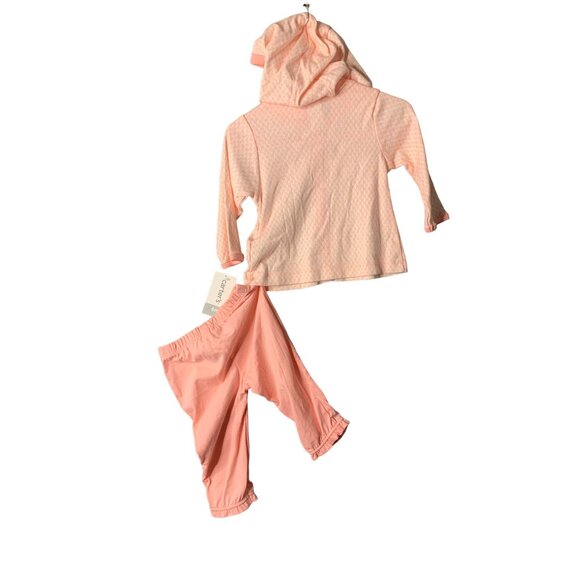 New Carters GIrls Infant Baby Size 6 months pink 2 pc set outfit Long Sleeve Hoo - Picture 2 of 3